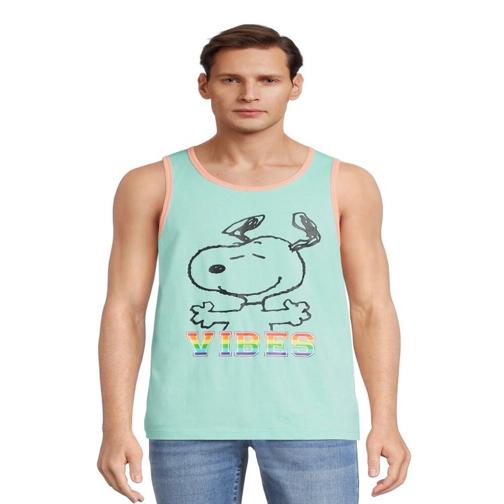 Peanuts Snoopy Men's Pride Graphic Tank Top, Sizes S-3XL, NWT, Snoopy Good Vibes
